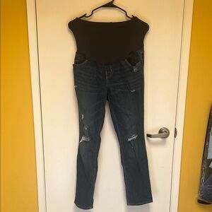 Old Navy Maternity Women's Blue Distressed jeans